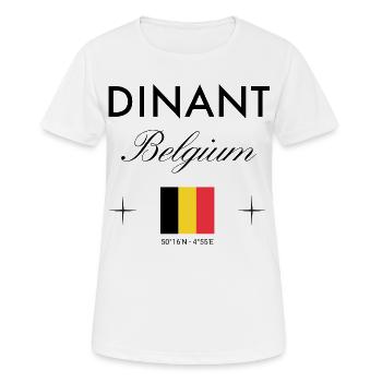 Dinant, Belgique, coordonnées, voyage, souvenir - T-shirt respirant Femme - blanc - Devant - AI Model Female 172 dark (172cm)