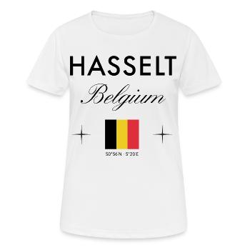 Hasselt Belgique Coordonnées Souvenir de voyage - T-shirt respirant Femme - blanc - Devant - AI Model Female 172 dark (172cm)