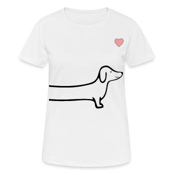 Chiens Cœur de teckel - T-shirt respirant Femme - blanc - Devant - AI Model Female 172 dark (172cm)