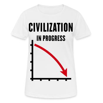 Civilization In Progress (Civilization POS Red 2C) - Women's Breathable T-Shirt - white - Front - AI Model Female 172 dark (172cm)