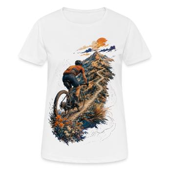 Floral mountain bike ascent - Women's Breathable T-Shirt - white - Front - AI Model Female 172 dark (172cm)