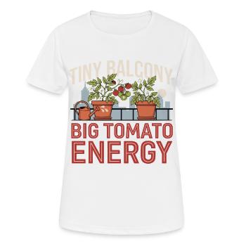 Petit balcon Une grande énergie tomate - T-shirt respirant Femme - blanc - Devant - AI Model Female 172 dark (172cm)