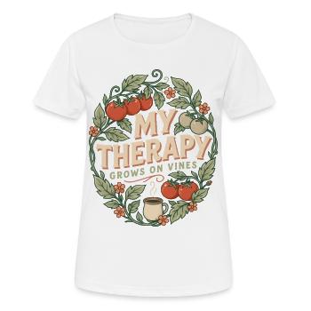 Ma thérapie se développe sur des vignes - T-shirt respirant Femme - blanc - Devant - AI Model Female 172 dark (172cm)
