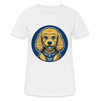 Pudelhund Kawaii Maskottchen Cartoon Clipart Logo - Frauen T-Shirt atmungsaktiv - Weiß - Vorne - AI Model Female 172 dark (172cm)