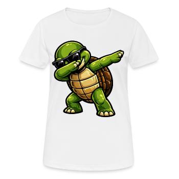 Dabbing Schildkröte - Frauen T-Shirt atmungsaktiv - Weiß - Vorne - AI Model Female 172 dark (172cm)