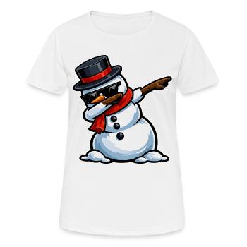 Dabbing Schneemann - Frauen T-Shirt atmungsaktiv - Weiß - Vorne - AI Model Female 172 dark (172cm)