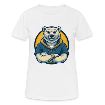 Polar Bear Kawaii Maskottchen-Cartoon-Clipart-Logo - Frauen T-Shirt atmungsaktiv - Weiß - Vorne - AI Model Female 172 dark (172cm)