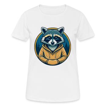 Waschbär-Kawaii-Maskottchen-Cartoon-Aquarell-Clipart - Frauen T-Shirt atmungsaktiv - Weiß - Vorne - AI Model Female 172 dark (172cm)
