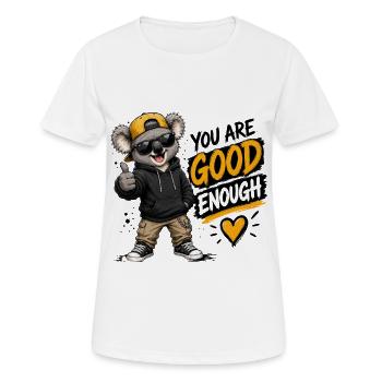 Koala cool – tu es assez bien - T-shirt respirant Femme - blanc - Devant - AI Model Female 172 dark (172cm)