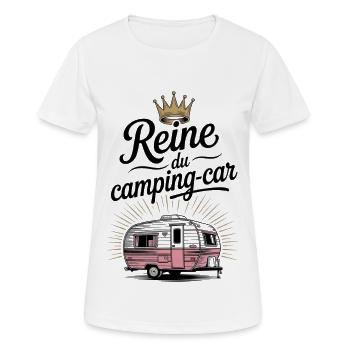 Reine du Camping-Car - Humour Femme - T-shirt respirant Femme - blanc - Devant - AI Model Female 172 dark (172cm)