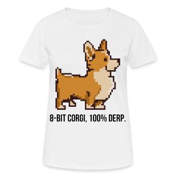 8-Bit Pixel Corgi T-Shirt - Frauen T-Shirt atmungsaktiv - Weiß - Vorne - AI Model Female 172 dark (172cm)
