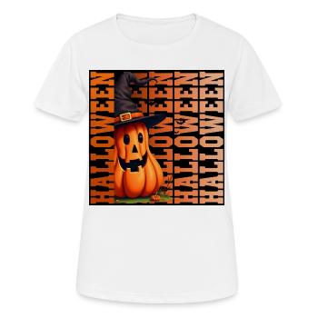 Halloween-Kürbis - Frauen T-Shirt atmungsaktiv - Weiß - Vorne - AI Model Female 172 dark (172cm)