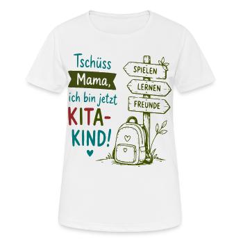 Tschüss Mama Kita-Kind Design - Frauen T-Shirt atmungsaktiv - Weiß - Vorne - AI Model Female 172 dark (172cm)
