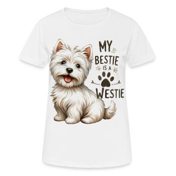 Westie Bestie Süßes West Highland Terrier-Design - Frauen T-Shirt atmungsaktiv - Weiß - Vorne - AI Model Female 172 dark (172cm)