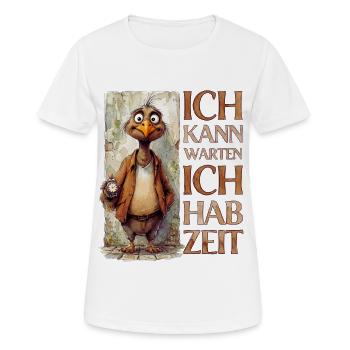 Alter Geier: Ich kann warten, ich hab Zeit! - Frauen T-Shirt atmungsaktiv - Weiß - Vorne - AI Model Female 172 dark (172cm)
