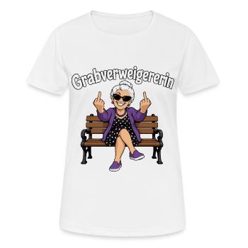 Grabverweigererin Freche Oma Rentner Humor - Frauen T-Shirt atmungsaktiv - Weiß - Vorne - AI Model Female 172 dark (172cm)