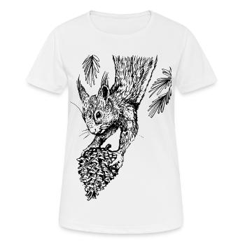 Écureuil avec des pommes de pin - T-shirt respirant Femme - blanc - Devant - AI Model Female 172 dark (172cm)