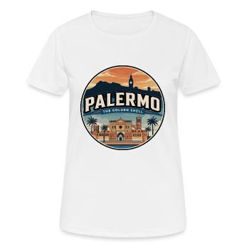 Reiseabzeichen der Kathedrale Retro Palermo - Frauen T-Shirt atmungsaktiv - Weiß - Vorne - AI Model Female 172 dark (172cm)