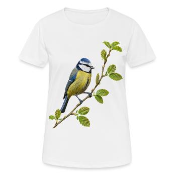 Blaumeise - Frauen T-Shirt atmungsaktiv - Weiß - Vorne - AI Model Female 172 dark (172cm)
