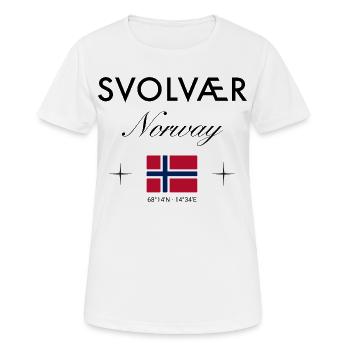 Svolvær Norway Coordinates Travel Souvenir - Women's Breathable T-Shirt - white - Front - AI Model Female 172 dark (172cm)