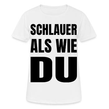 Lustiger Spruch - SCHLAUER ALS WIE DU - Frauen T-Shirt atmungsaktiv - Weiß - Vorne - AI Model Female 172 dark (172cm)