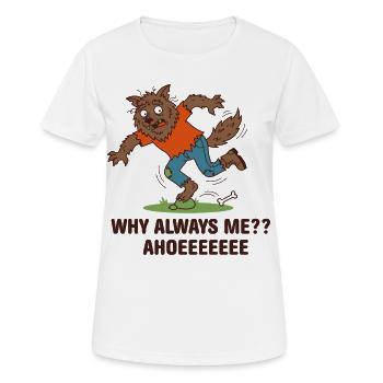 Clumsy Like A Wolf – lustiges Werwolf-T-Shirt - Frauen T-Shirt atmungsaktiv - Weiß - Vorne - AI Model Female 172 dark (172cm)