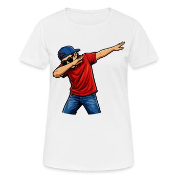 Dabbing Amerikaner - Frauen T-Shirt atmungsaktiv - Weiß - Vorne - AI Model Female 172 dark (172cm)