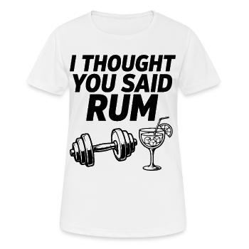 Je croyais que tu disais Rum Fitness en disant - T-shirt respirant Femme - blanc - Devant - AI Model Female 172 dark (172cm)