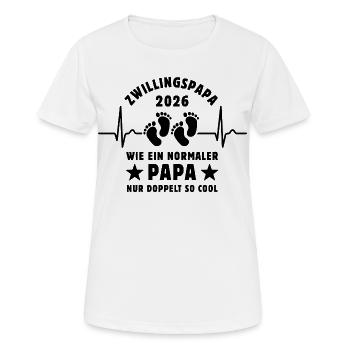 Zwillingspapa 2026 - Cooler Papa - Vatertag - Frauen T-Shirt atmungsaktiv - Weiß - Vorne - AI Model Female 172 dark (172cm)