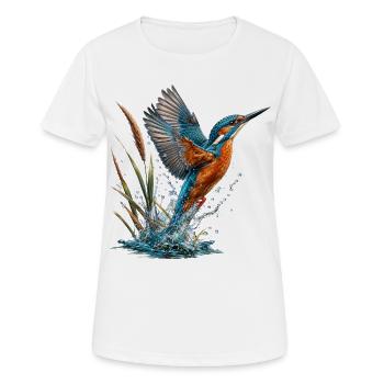 Smaragd-Eisvögel, der rauscht - Frauen T-Shirt atmungsaktiv - Weiß - Vorne - AI Model Female 172 dark (172cm)