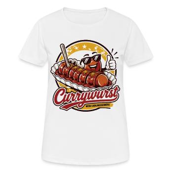 Currywurst - mein Lieblingsgemüse | Fast Food Kult - Frauen T-Shirt atmungsaktiv - Weiß - Vorne - AI Model Female 172 dark (172cm)