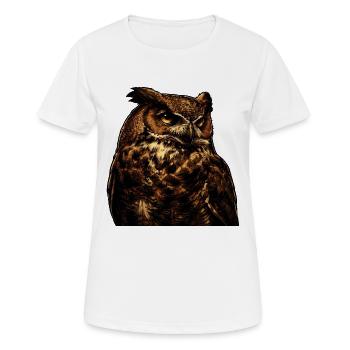 Wächter Eule - Frauen T-Shirt atmungsaktiv - Weiß - Vorne - AI Model Female 172 dark (172cm)