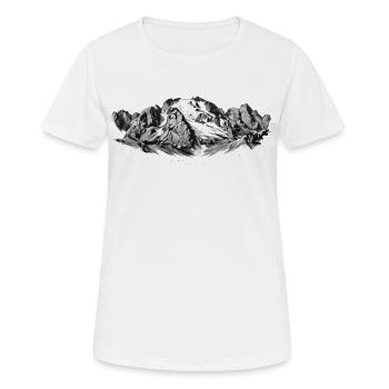Marmolata Silhouette  Königin der Dolomiten Gipfel - Frauen T-Shirt atmungsaktiv - Weiß - Vorne - AI Model Female 172 dark (172cm)