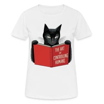 Chat noir lit livre rouge - T-shirt respirant Femme - blanc - Devant - AI Model Female 172 dark (172cm)