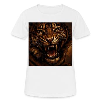Tigersturm Brüllender Feuerblick - Frauen T-Shirt atmungsaktiv - Weiß - Vorne - AI Model Female 172 dark (172cm)