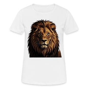 Lion Combattant - T-shirt respirant Femme - blanc - Devant - AI Model Female 172 dark (172cm)