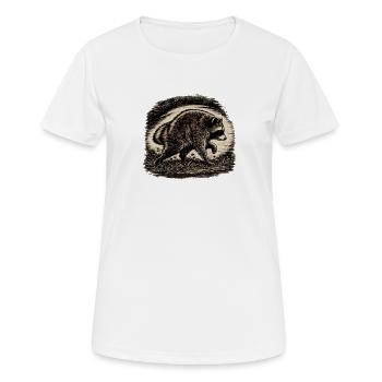 Vintage Waschbär – Retro Wildlife Design | Raccoon - Frauen T-Shirt atmungsaktiv - Weiß - Vorne - AI Model Female 172 dark (172cm)