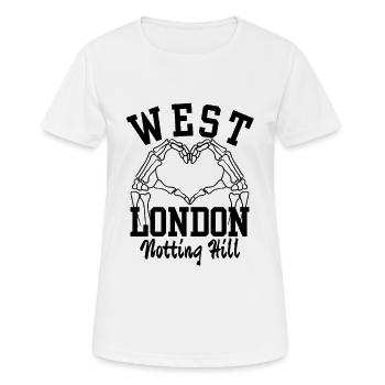 West London Notting Hill Skeleton Heart Grafik - Frauen T-Shirt atmungsaktiv - Weiß - Vorne - AI Model Female 172 dark (172cm)