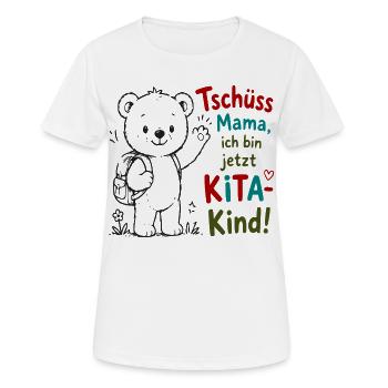 Kita Abschied Teddy Tschüss Mama - Frauen T-Shirt atmungsaktiv - Weiß - Vorne - AI Model Female 172 dark (172cm)