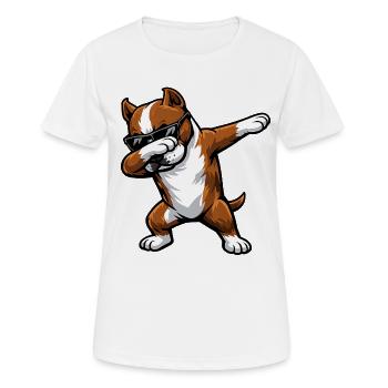 Dabbing American Staffordshire Terrier - Women's Breathable T-Shirt - white - Front - AI Model Female 172 dark (172cm)