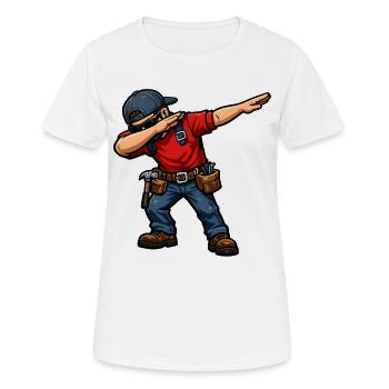 Dabbing Dachdecker - Frauen T-Shirt atmungsaktiv - Weiß - Vorne - AI Model Female 172 dark (172cm)