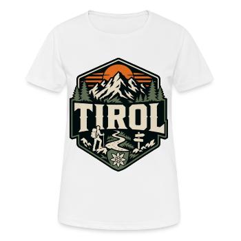 Tirol Wandern Alpen Vintage Badge Edelweiß - Frauen T-Shirt atmungsaktiv - Weiß - Vorne - AI Model Female 172 dark (172cm)