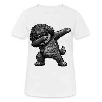 Dabbing Schafpudel - Frauen T-Shirt atmungsaktiv - Weiß - Vorne - AI Model Female 172 dark (172cm)