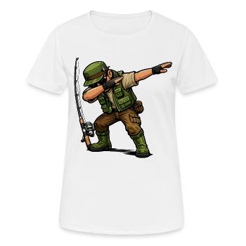 Dabbing Angler - Frauen T-Shirt atmungsaktiv - Weiß - Vorne - AI Model Female 172 dark (172cm)
