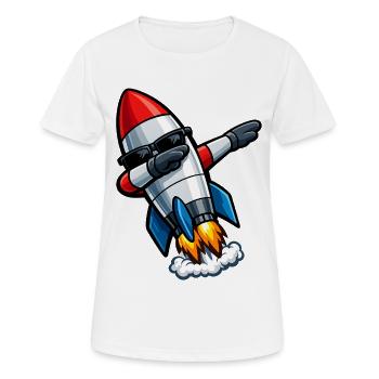 Dabbing Rakete - Frauen T-Shirt atmungsaktiv - Weiß - Vorne - AI Model Female 172 dark (172cm)