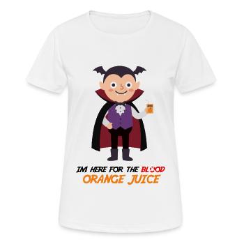 Blut-Orangensaft-Vampir – lustige Halloween-T-S - Frauen T-Shirt atmungsaktiv - Weiß - Vorne - AI Model Female 172 dark (172cm)