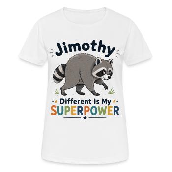Jimothy Anders is my superpower - Women's Breathable T-Shirt - white - Front - AI Model Female 172 dark (172cm)
