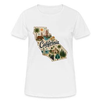 California Vintage State Travel Aufkleber - Frauen T-Shirt atmungsaktiv - Weiß - Vorne - AI Model Female 172 dark (172cm)