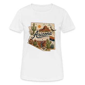 Vintage Arizona Grand Canyon State Art Aufkleber - Frauen T-Shirt atmungsaktiv - Weiß - Vorne - AI Model Female 172 dark (172cm)