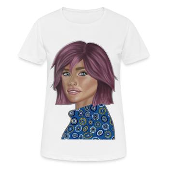 Pop Fashion Violett Porträt - Frauen T-Shirt atmungsaktiv - Weiß - Vorne - AI Model Female 172 dark (172cm)